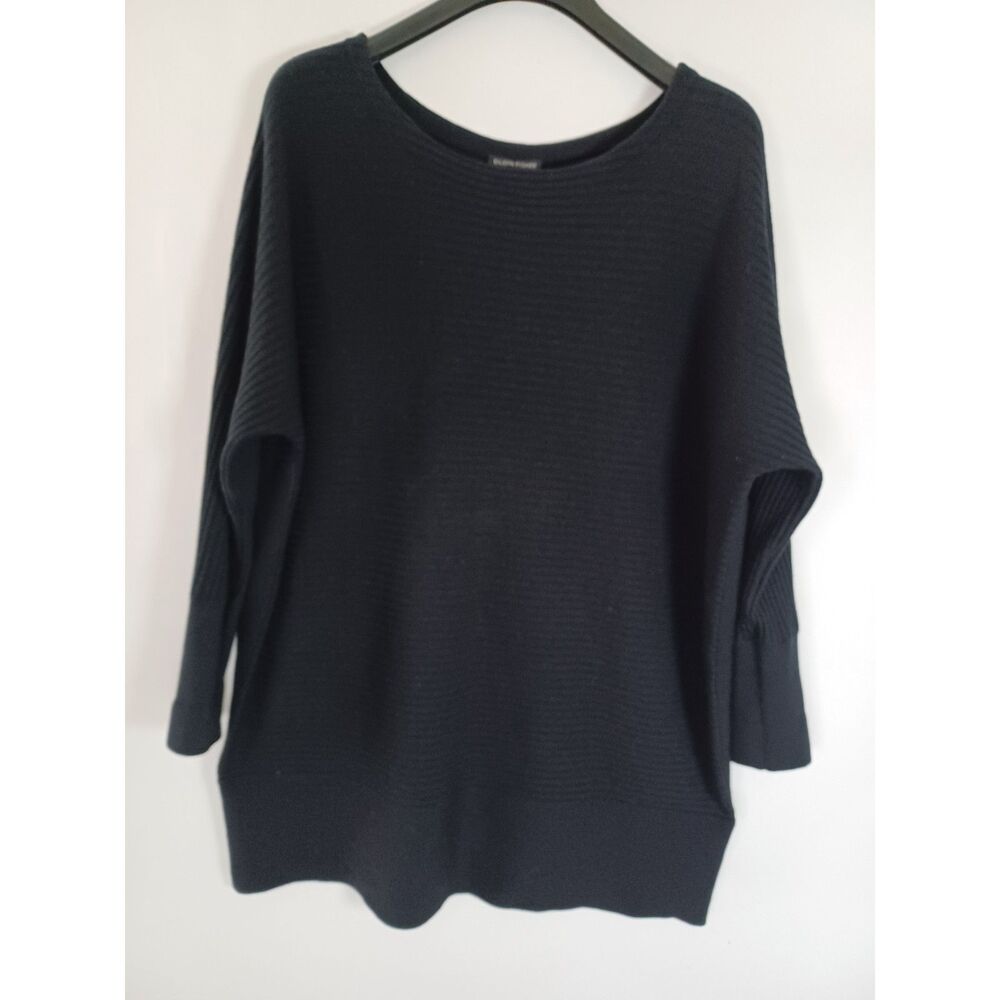Eileen Fisher Wool Blend Oversized Sweater Pullover Rib Knit Medium Minimalist